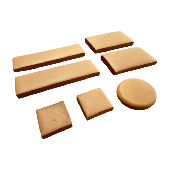 SchaSu Gegenstände, Fimo, caramel, 7 teilig 