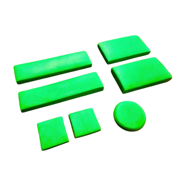SchaSu Gegenstände, Fimo, tropical green, 7 teilig  