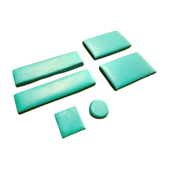 SchaSu Gegenstände, Fimo, smaragd, 6 teilig